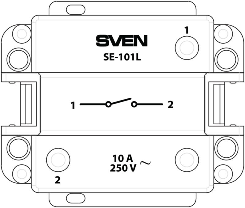 Выключатель SVEN SE-101L одинарный с индикатором белый, numer zdjęcia 3