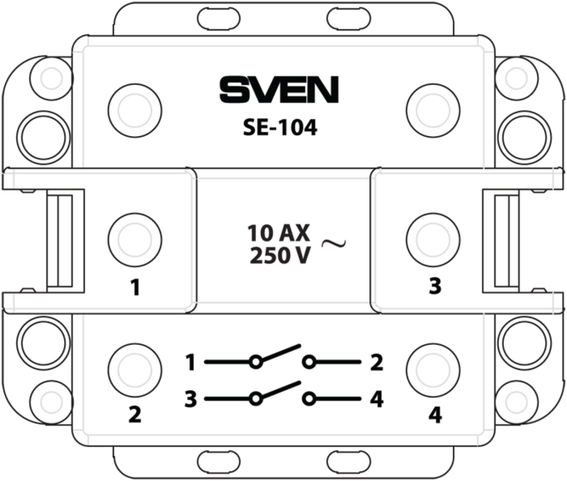 Выключатель SVEN SE-104 двойной белый, фото №4