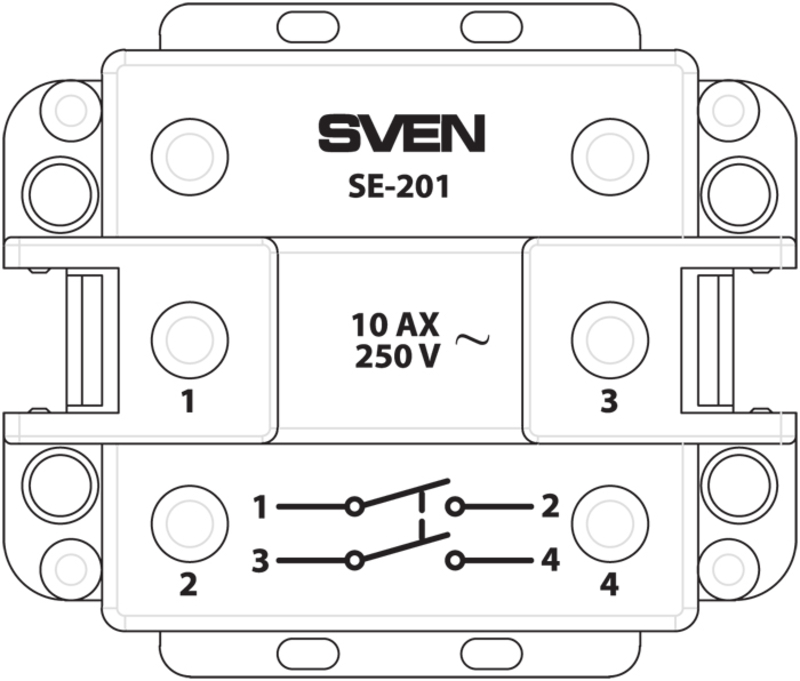 Выключатель SVEN SE-201 двухполюсный одинарный кремовый, фото №4