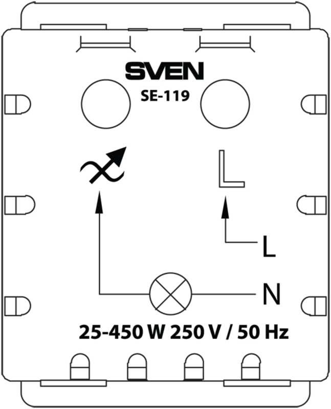 Светорегулятор SVEN SE-119 скрытого типа белый, фото №4