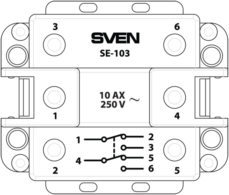 Выключатель SVEN SE-103 проходной  двухполюсный одинарный кремовый, фото №4