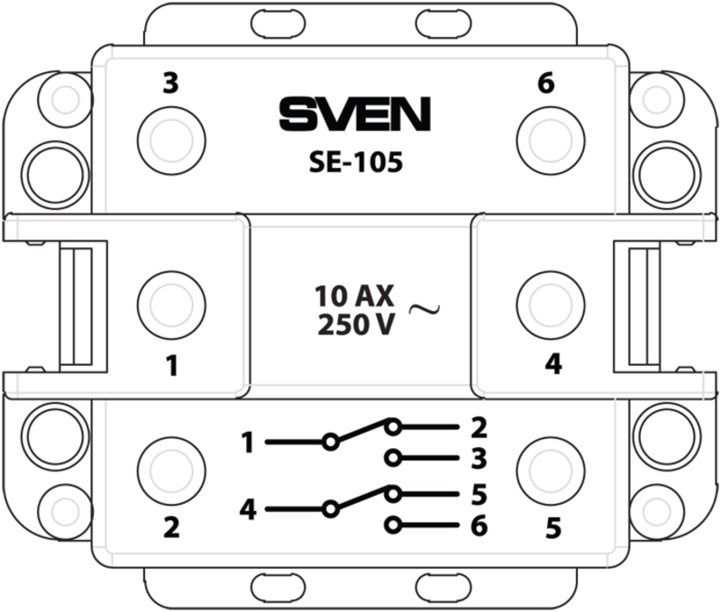 Выключатель SVEN SE-105 проходной  двойной белый, photo number 4