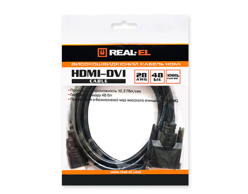 Кабель REAL-EL HDMI-DVI M-M 1.8m, фото №3