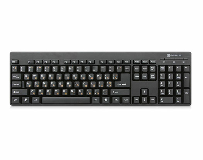 Клавіатура REAL-EL Standard 502 USB чорна, фото №2