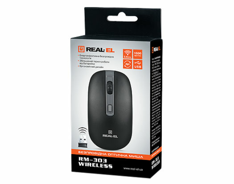 Мишка REAL-EL RM-301 Wireless, фото №3