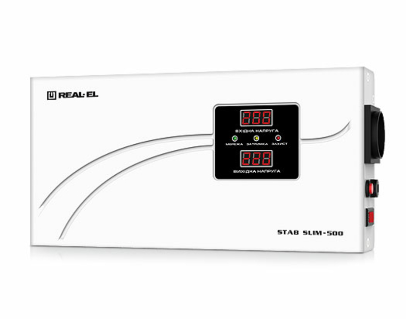 Stabilizator napięcia REAL-EL STAB SLIM-500 (ODPISU), numer zdjęcia 2