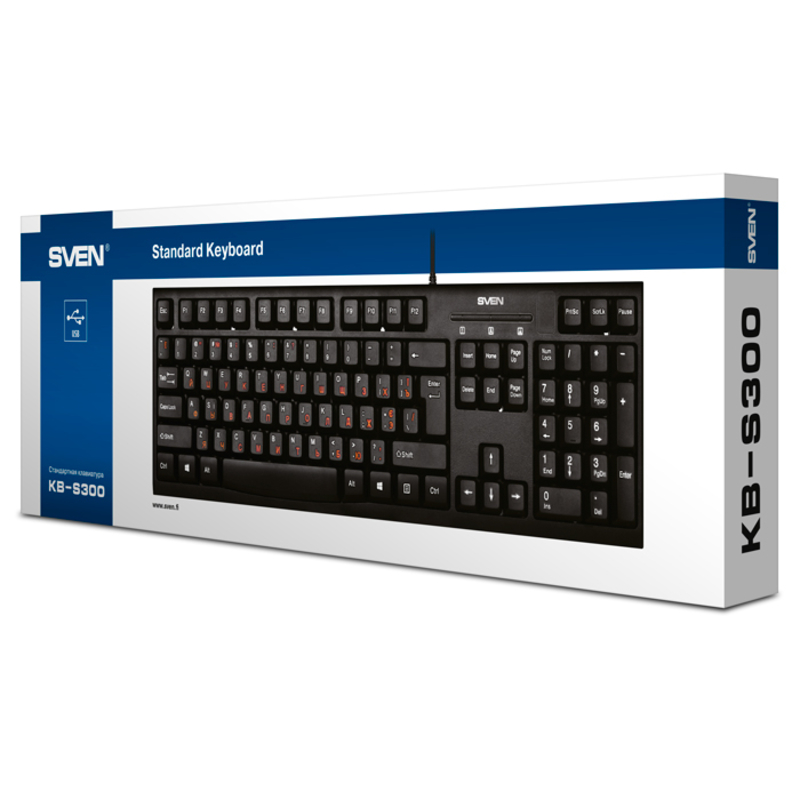 Клавиатура SVEN KB-S300 USB серебро, photo number 8
