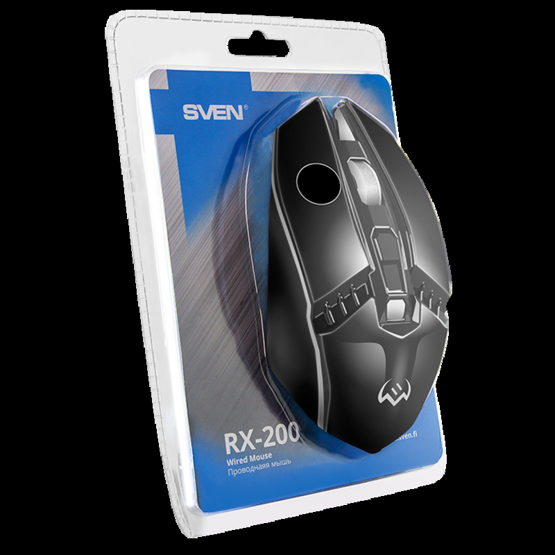 Мишка SVEN RX-200 USB чорна з підсвічуванням, фото №3