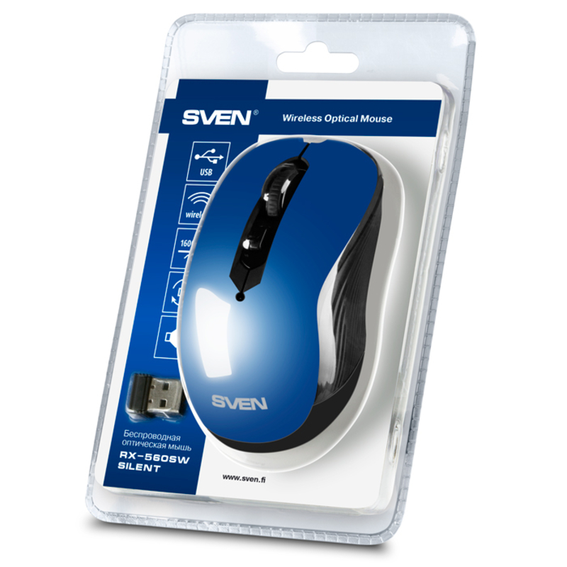 Мышка SVEN RX-560SW синяя беспроводная тихая, фото №10