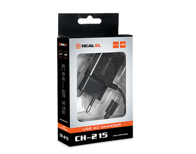 Зарядний пристрій REAL-EL CH-215 USB (Micro USB кабель + USB), фото №3