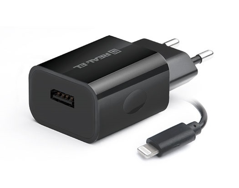 Зарядний пристрій REAL-EL CH-217 USB (Lightning кабель + USB), фото №2