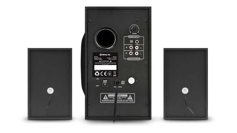 Колонки 2.1 REAL-EL M-375 black (44Вт, Bluetooth, USB, SD, FM, ДУ), фото №3