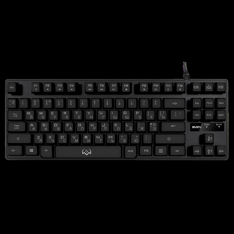 Клавиатура SVEN KB-G7400 TKL игровая с подсветкой черная, photo number 3