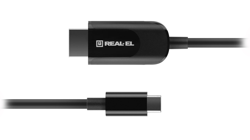 Кабель REAL-EL CHD-180 Type C- HDMI 4K 60Hz черный, numer zdjęcia 8