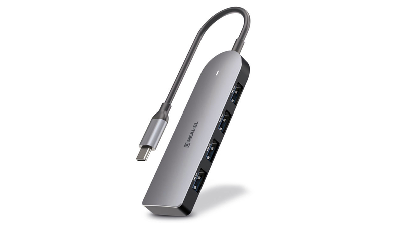 Type C мультифункциональный хаб USB 3.0 REAL-EL CQ-415 серый, фото №2