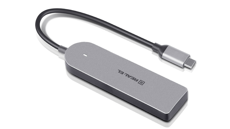 Type C мультифункциональный хаб USB 3.0 REAL-EL CQ-415 серый, фото №8