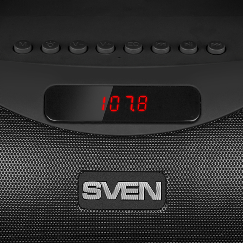 Колонка SVEN PS-425 Black (12 Вт, Bluetooth, FM, USB, microSD, LED-дисплей, 1500мА*ч), фото №8