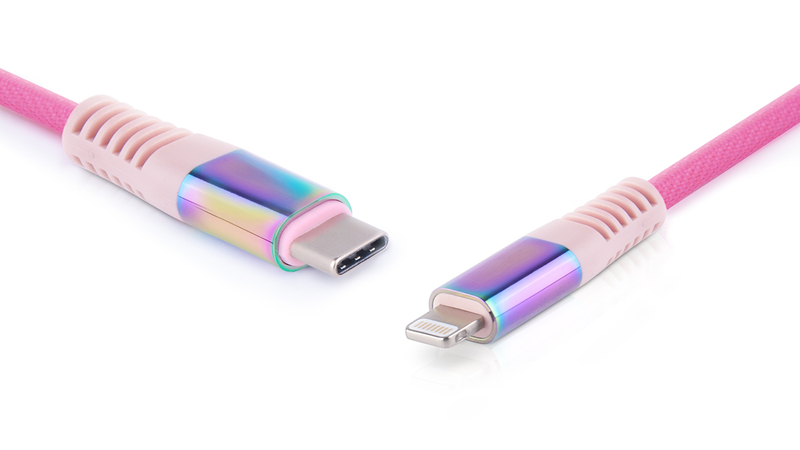 Кабель REAL-EL MFI PD USB Type C - Lightning Rainbow 1m, фото №5