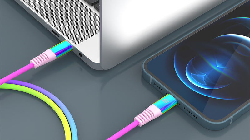 Кабель REAL-EL MFI PD USB Type C - Lightning Rainbow 1m, фото №8