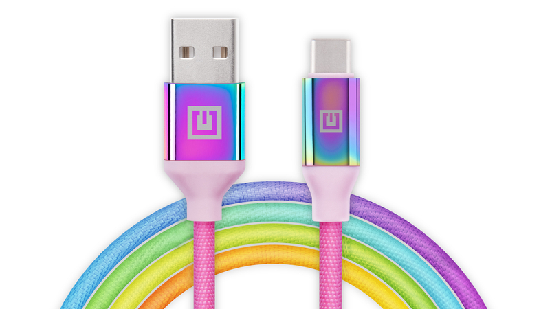 Кабель REAL-EL Premium USB A - Type C Rainbow 1m, фото №2