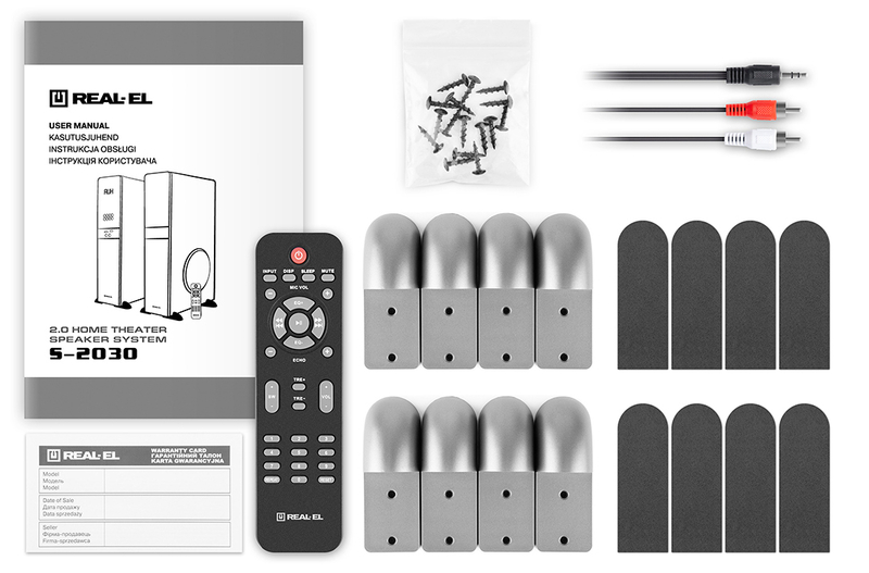 Колонки 2.0 REAL-EL S-2030 black (70W, Bluetooth, USB ﬂash, FM, Karaoke, Opt, coax, ДК), numer zdjęcia 3