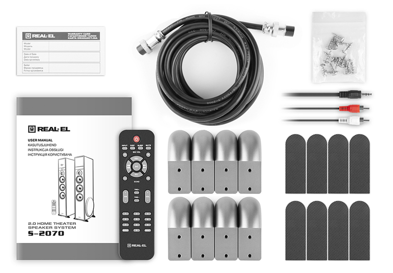Колонки 2.0 REAL-EL S-2070 black (150W, Bluetooth, USB ﬂash, FM, Karaoke, Opt, coax, ДУ), photo number 3