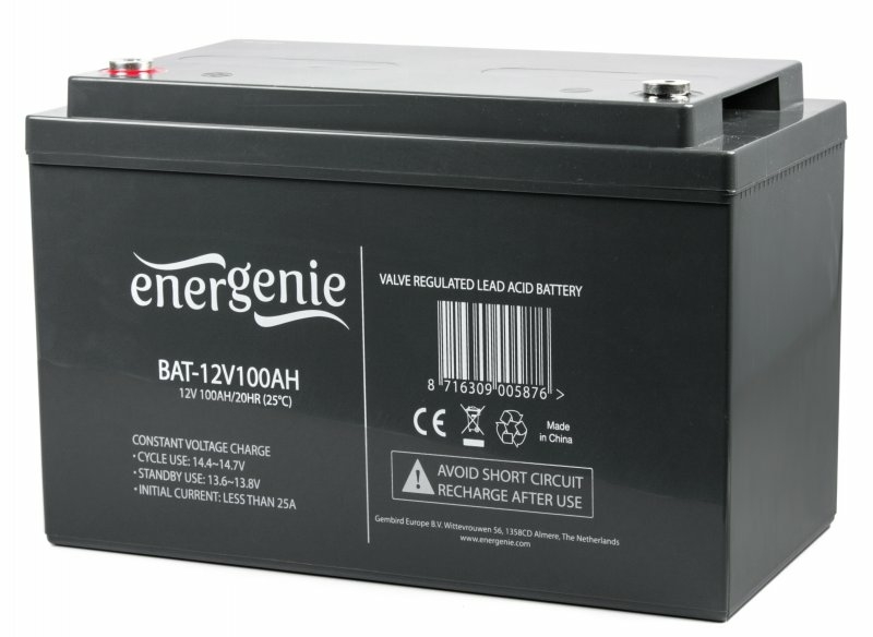 Акумуляторна батарея EnerGenie BAT-12V100AH, 12В 100Aгод