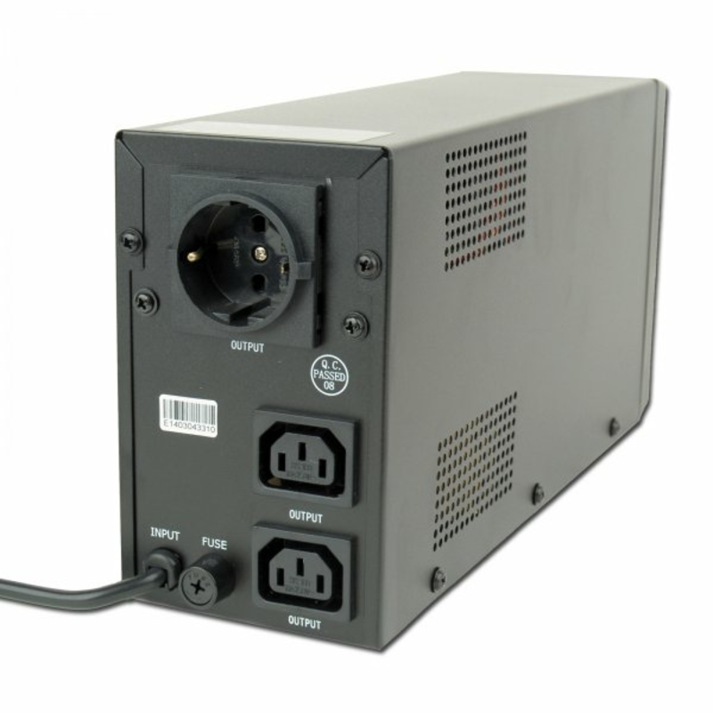 Джерело безперебійного живлення EnerGenie EG-UPS-031, LCD дисплей, USB порт, 650VA, серія Pro, чорний колір, numer zdjęcia 3