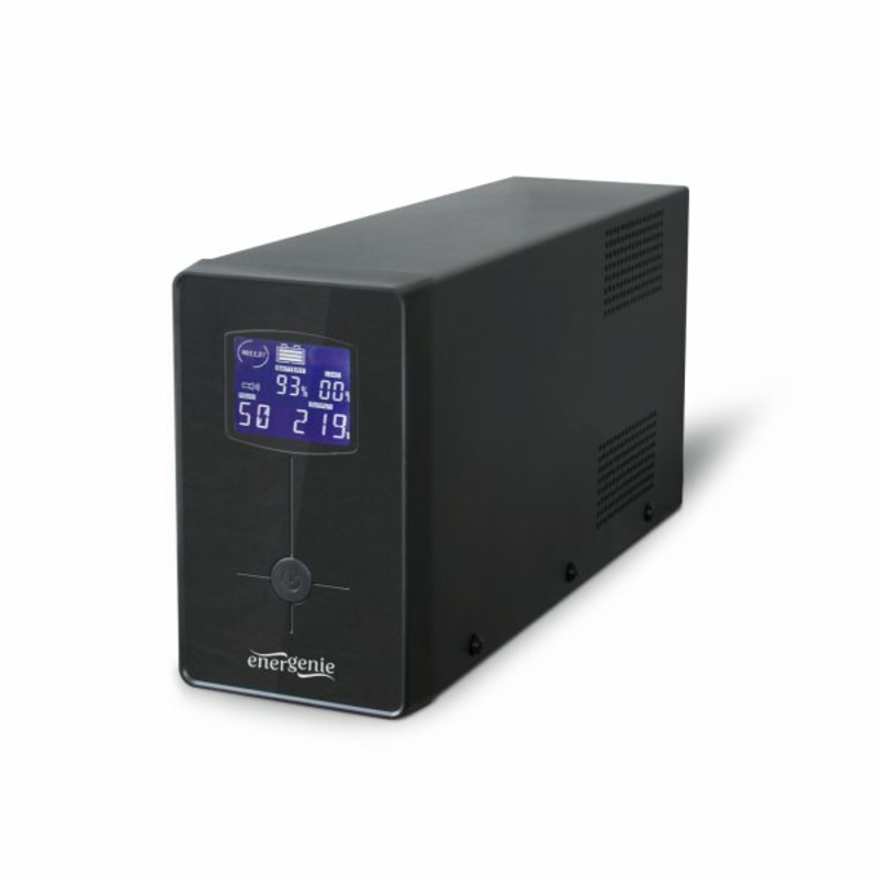 Джерело безперебійного живлення EnerGenie EG-UPS-032, LCD дисплей, USB порт, 850 ВтA, чорний колір, фото №2