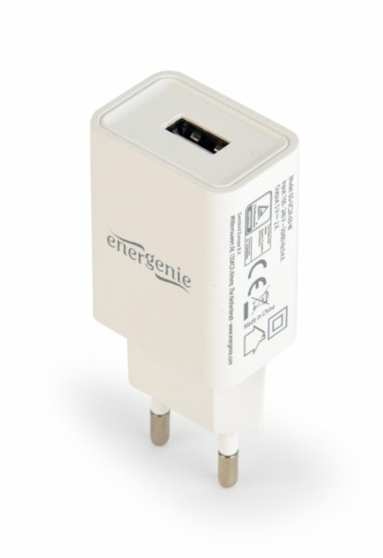 Зарядний пристрій Energenie EG-UC2A-03-W,  USB 2.1 A, білий, photo number 2