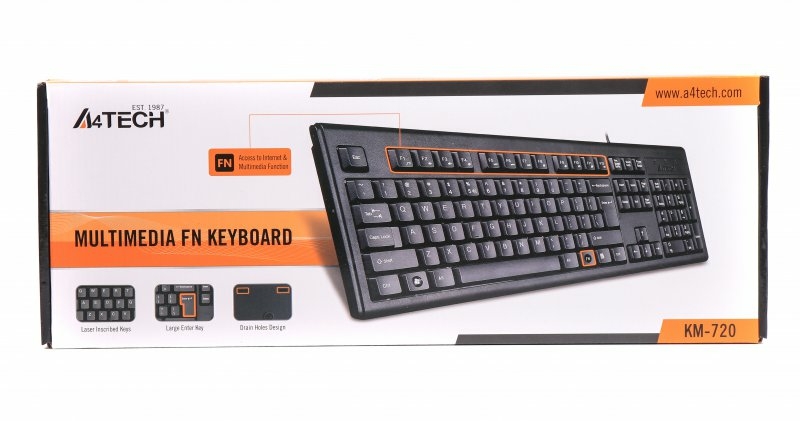 Клавіатура A4-KM-720-USB, чорна, Rus + Ukr, ergonomic, photo number 4