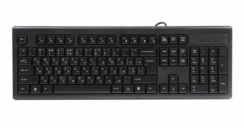 Клавіатура A4-Tech KR-83 USB, чорна, 104клав, Великий Enter Comfort Rounded Edge keyboard X-slim, фото №2