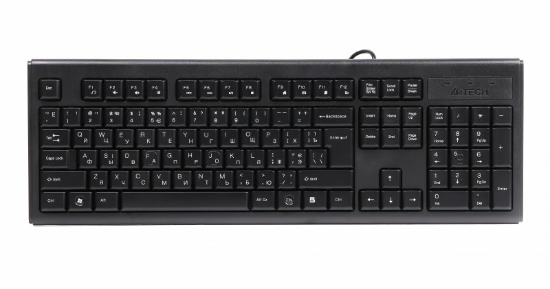 Клавіатура A4-Tech KR-83 USB, чорна, 104клав, Великий Enter Comfort Rounded Edge keyboard X-slim, numer zdjęcia 2