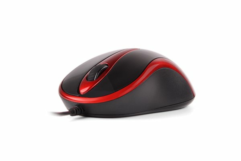 Миша A4Tech N-350-2 (Red+Black) міні V-Track USB, 1000 dpi, 4D колесо, фото №5