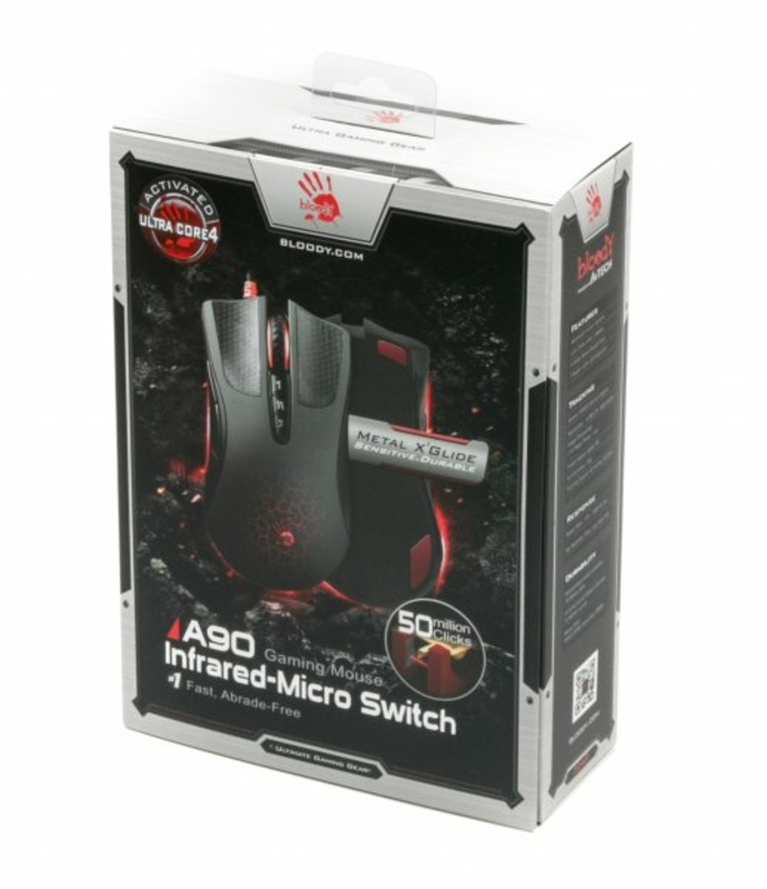 Миша ігрова A4-Tech Bloody A90,активоване ПЗ Bloody6, металеві ніжки, чорна, photo number 8