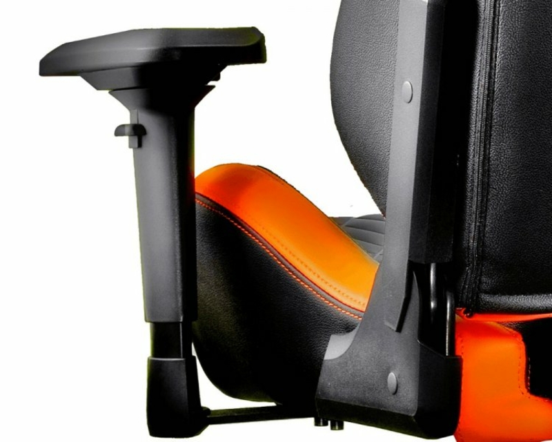 Крісло ігрове ARMOR S, дихаюча екошкіра, сталевий каркас, чорний+помаранчевий, фото №10