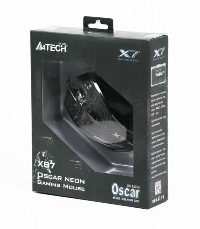Миша ігрова  A4Tech X87 (Maze), USB, X7 Oscar Neon, Optical 2400 CPI, USB, numer zdjęcia 6