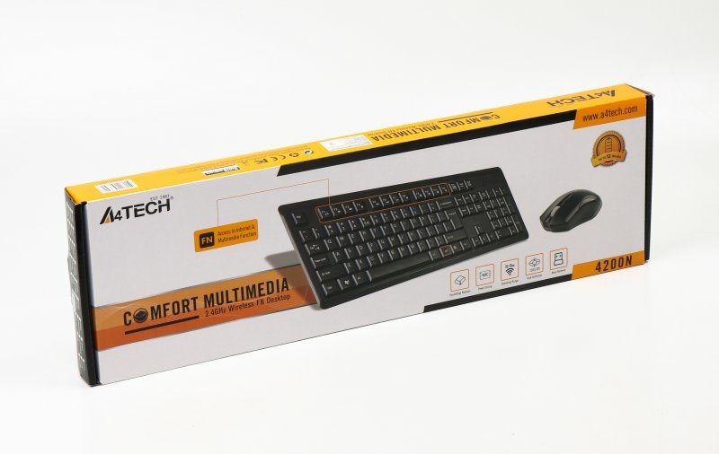 Комплект бездротовий A4 Tech 4200N, V-Track, клавіатура+миша, чорний, фото №8