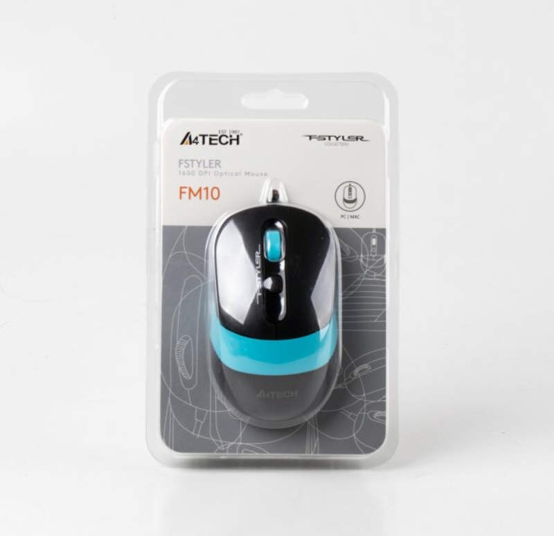 Миша A4Tech Fstyler FM10 (Blue),  USB, колір чорний+блакитний, numer zdjęcia 7