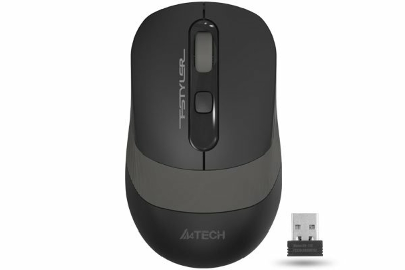 Миша бездротова A4Tech Fstyler FG10 (Grey),  USB, колір чорний+сірий, фото №2