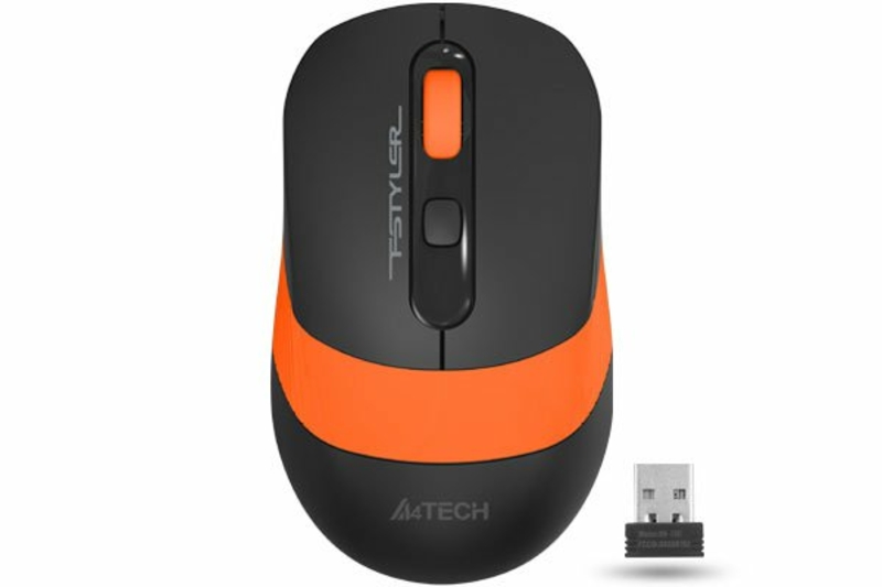 Миша бездротова A4Tech Fstyler FG10 (Orange),  USB, колір чорний+помаранчевий, photo number 2