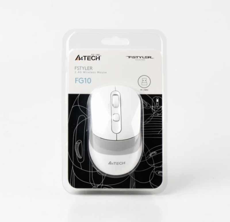Миша бездротова A4Tech Fstyler FG10 (White),  USB, колір білий, фото №7