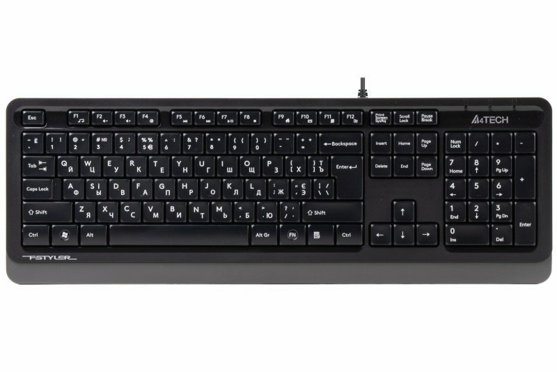 Клавіатура A4Tech Fstyler FK10 (Grey) , USB, чорний+ сірий, numer zdjęcia 2