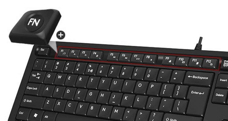 Клавіатура A4Tech Fstyler FK10 (Grey) , USB, чорний+ сірий, numer zdjęcia 8