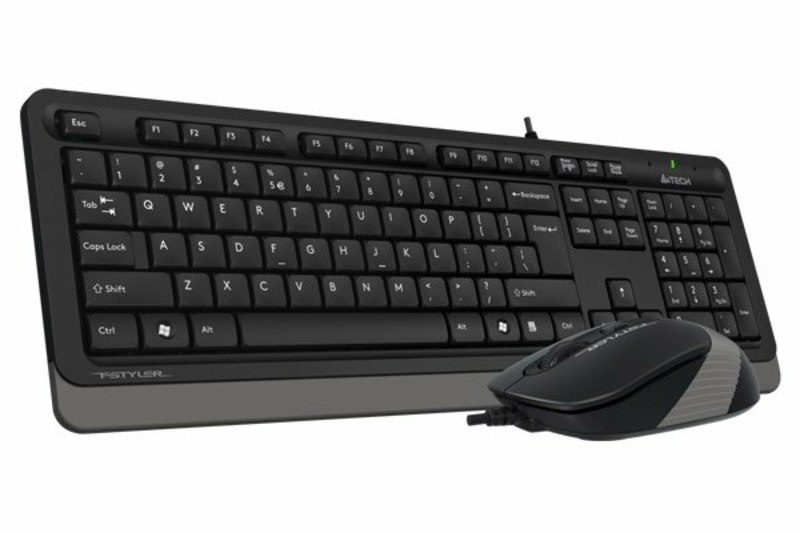 A4Tech Fstyler F1010, комплект дротовий клавіатура з мишою, USB, чорний+сірий колір, фото №4