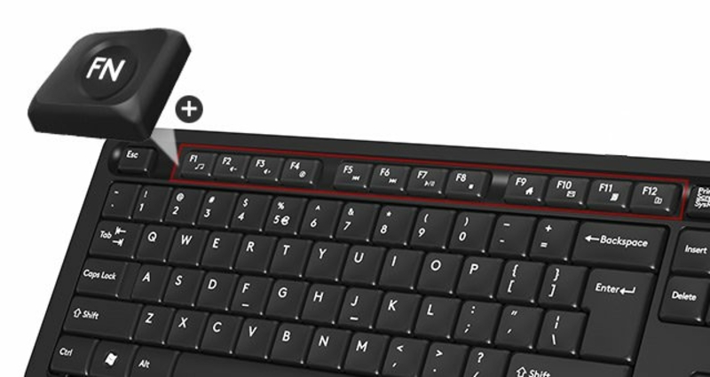 A4Tech Fstyler FG1010, комплект бездротовий клавіатура з мишою, чорний+сірий колір, numer zdjęcia 7