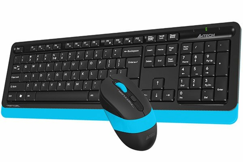 A4Tech Fstyler FG1010, комплект бездротовий клавіатура з мишою, чорний+блакитний колір, numer zdjęcia 4
