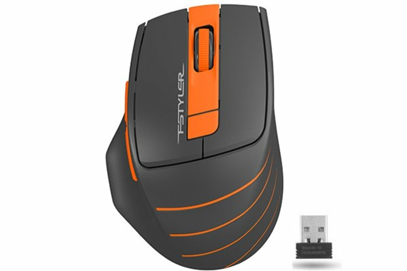 Миша бездротова A4Tech Fstyler FG30 (Orange),  USB, колір чорний+помаранчевий, фото №2