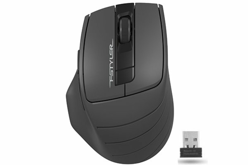 Миша бездротова A4Tech Fstyler FG30 (Grey),  USB, колір чорний+сірий, фото №2