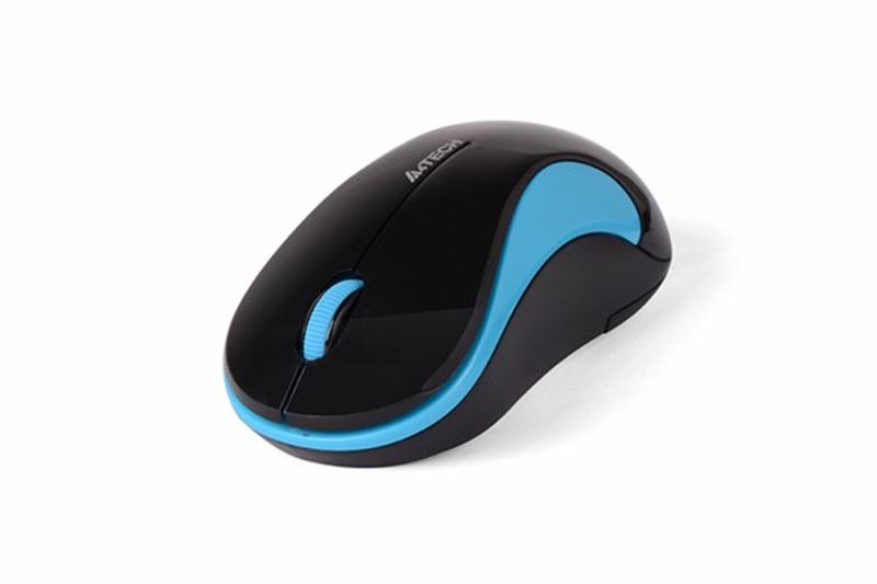 Миша A4 G3-270N USB V-Track  , бездротова, 1000dpi, чорний + блакитний, numer zdjęcia 3